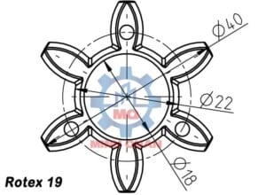 Kích thước vòng đệm Rotex 19 Spider KTR