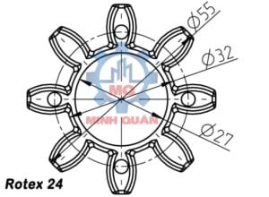 Kích thước vòng đệm Rotex 24 Spider KTR