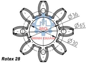 Kích thước vòng đệm Rotex 28 Spider KTR