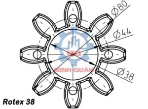 Kích thước vòng đệm Rotex 38 Spider KTR