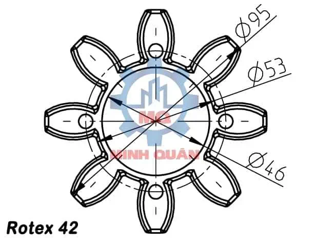 Vòng Đệm Rotex 42 KTR – Cao Su Giảm Chấn Khớp Nối 8 cánh, D=95mm 8 Vòng đệm giảm chấn khớp nối Rotex 42 KTR 8 cánh phi 95mm