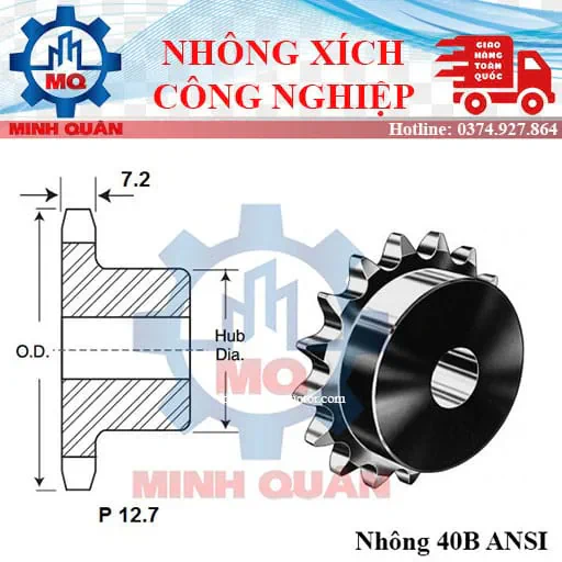 Nhông xích đôi 40 chuẩn ANSI 1 Nhong Xich 40 Chuan Ansi