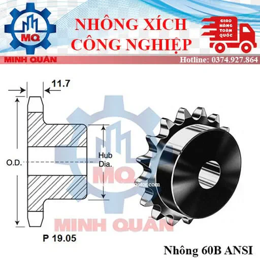 Nhông xích đôi 60 chuẩn ANSI 1 Nhong Xich 60 Chuan Ansi