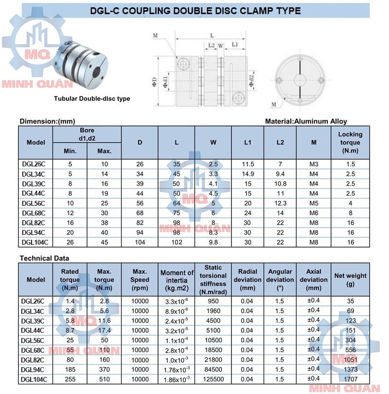Khớp nối đĩa DGL-C 3 Khớp nối đĩa DGL-C