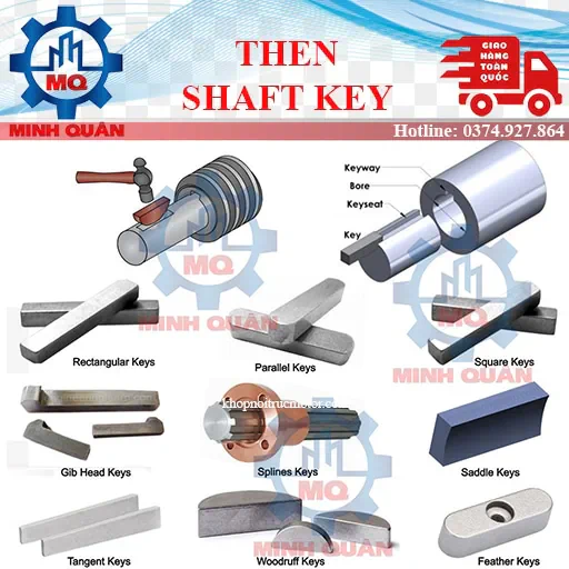 Then keyway | Then Bằng & Then Hoa: Giải Pháp Truyền Lực Cho Khớp Nối Trục, Puly, Nhông xích 1 Then Cai Khoa Truc Quay Parallel Shaft Keys Explained Seiki Seisakujyo