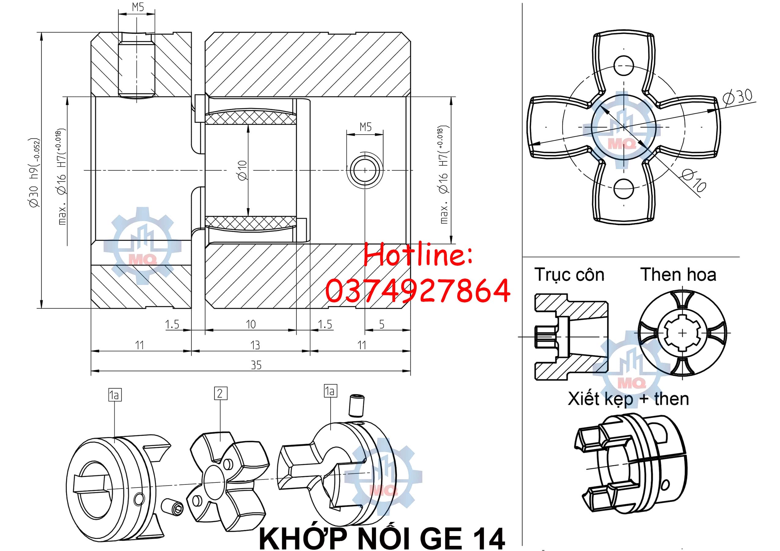 Khớp nối GE vật liệu thép giá tốt