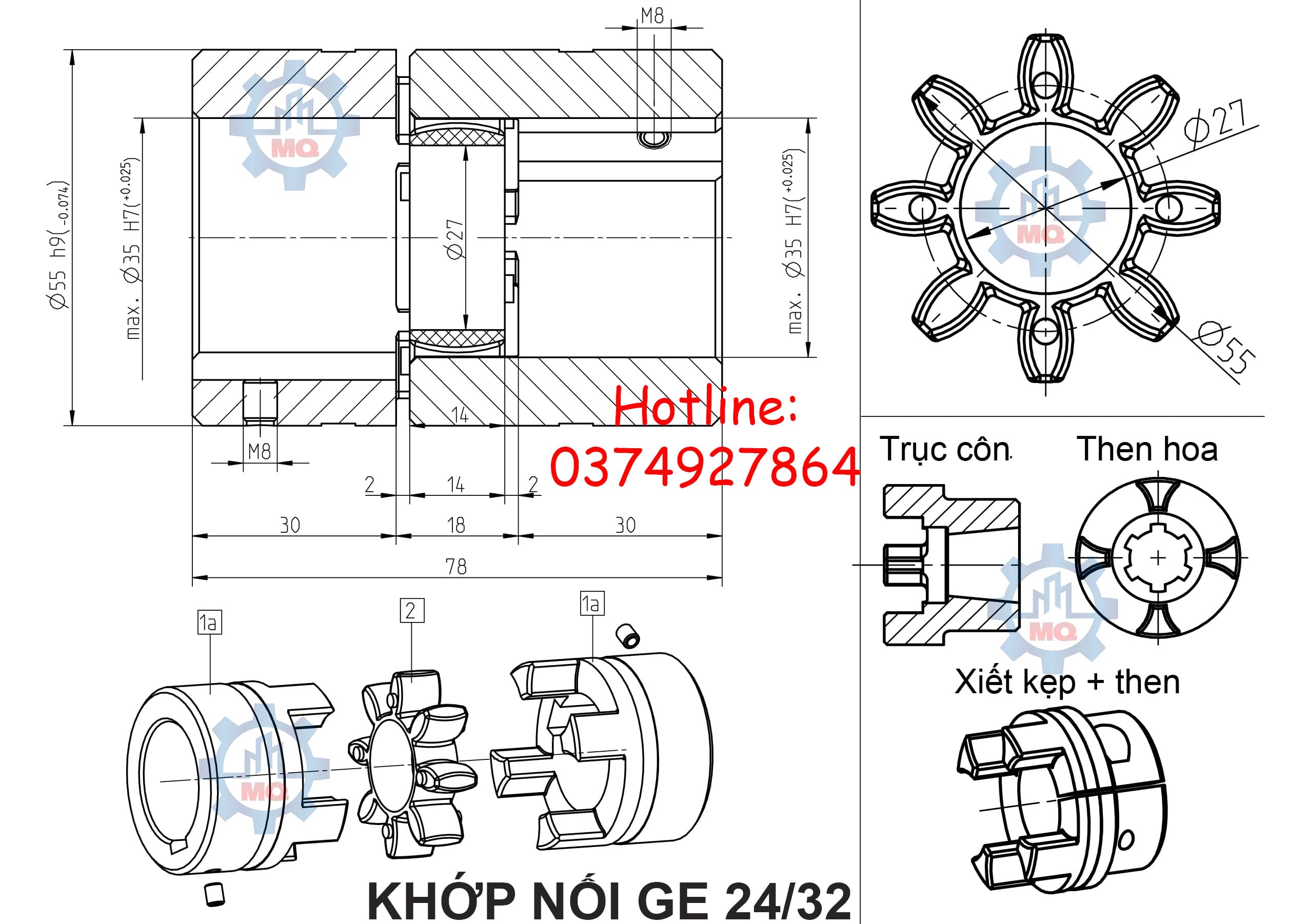 Khớp nối GE vật liệu thép giá tốt
