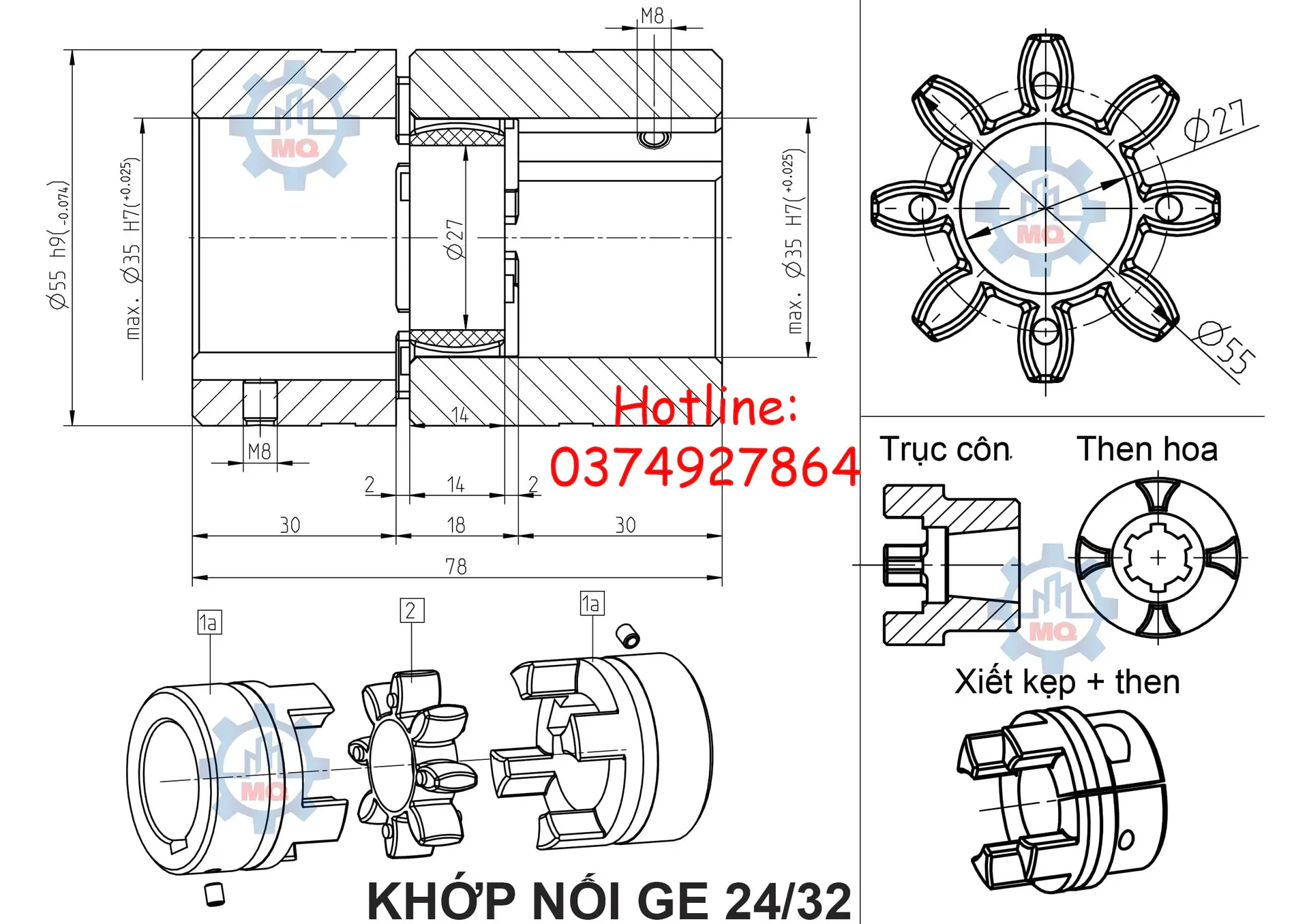 Khớp nối GE vật liệu thép giá tốt 8 Khớp nối GE vật liệu thép giá tốt