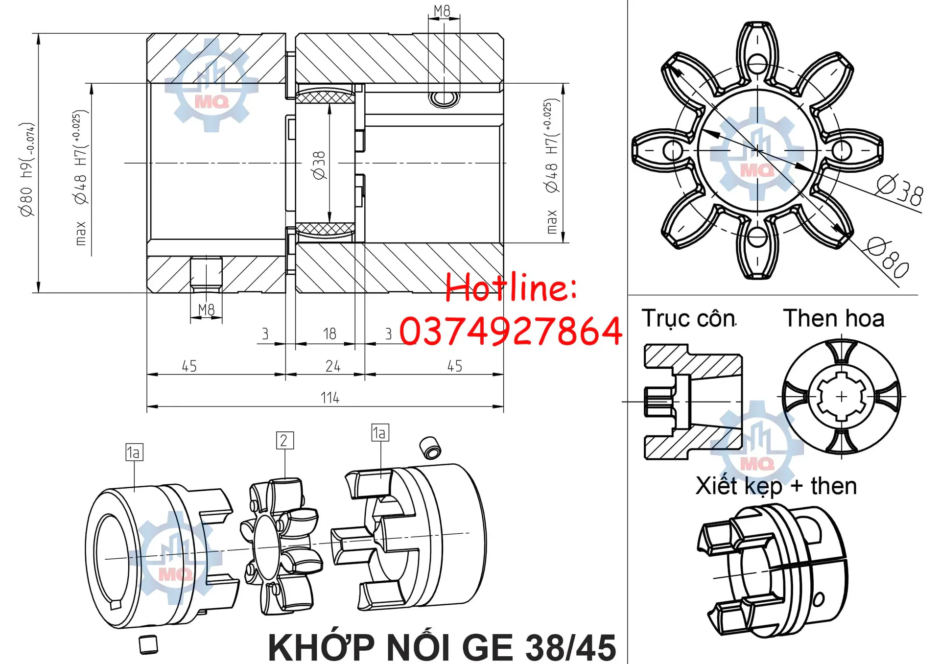 Khớp nối GE vật liệu thép giá tốt 10 Khớp nối GE vật liệu thép giá tốt