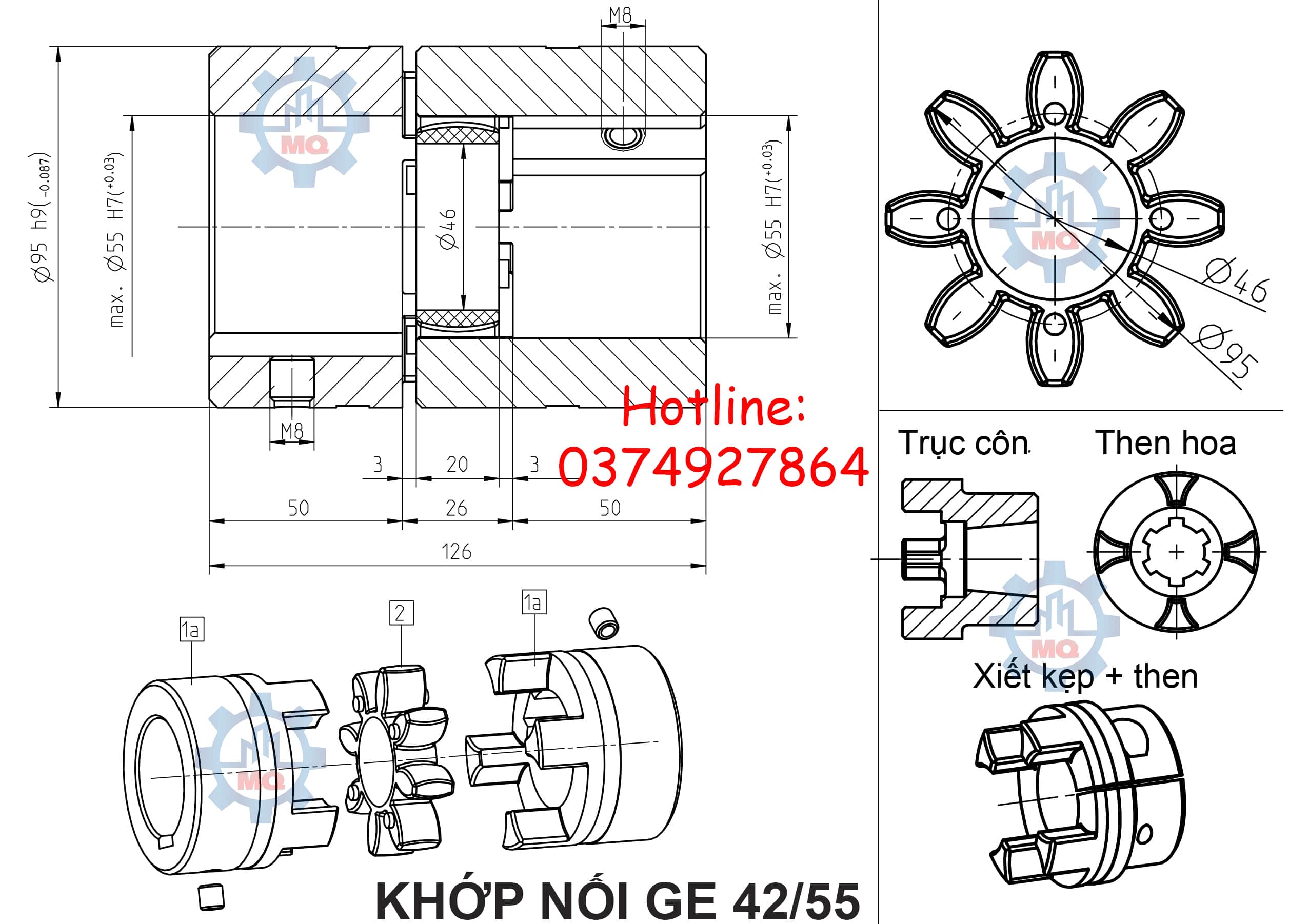 Khớp nối GE vật liệu thép giá tốt