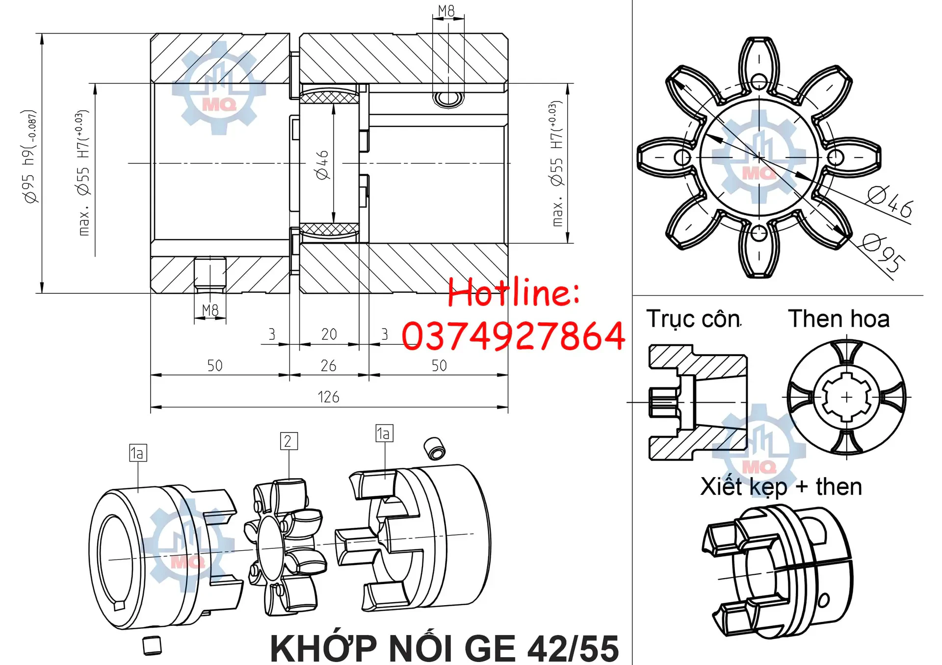 Khớp nối GE vật liệu thép giá tốt 11 Khớp nối GE vật liệu thép giá tốt