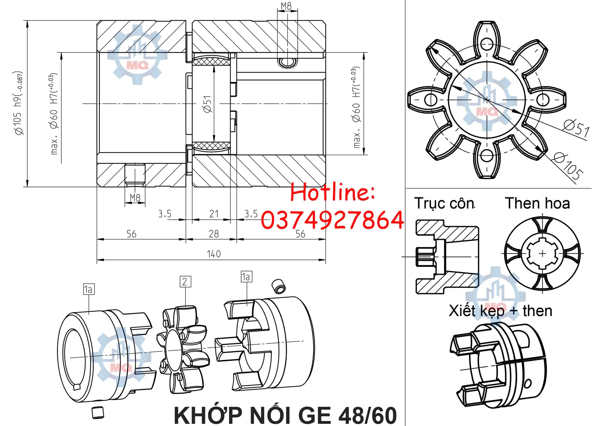 Khớp nối GE vật liệu thép giá tốt 12 Khớp nối GE vật liệu thép giá tốt