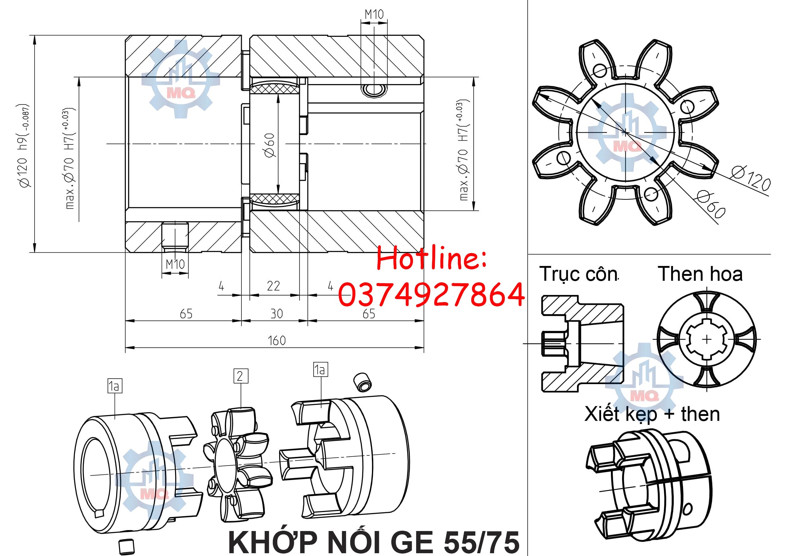 Khớp nối GE vật liệu thép giá tốt