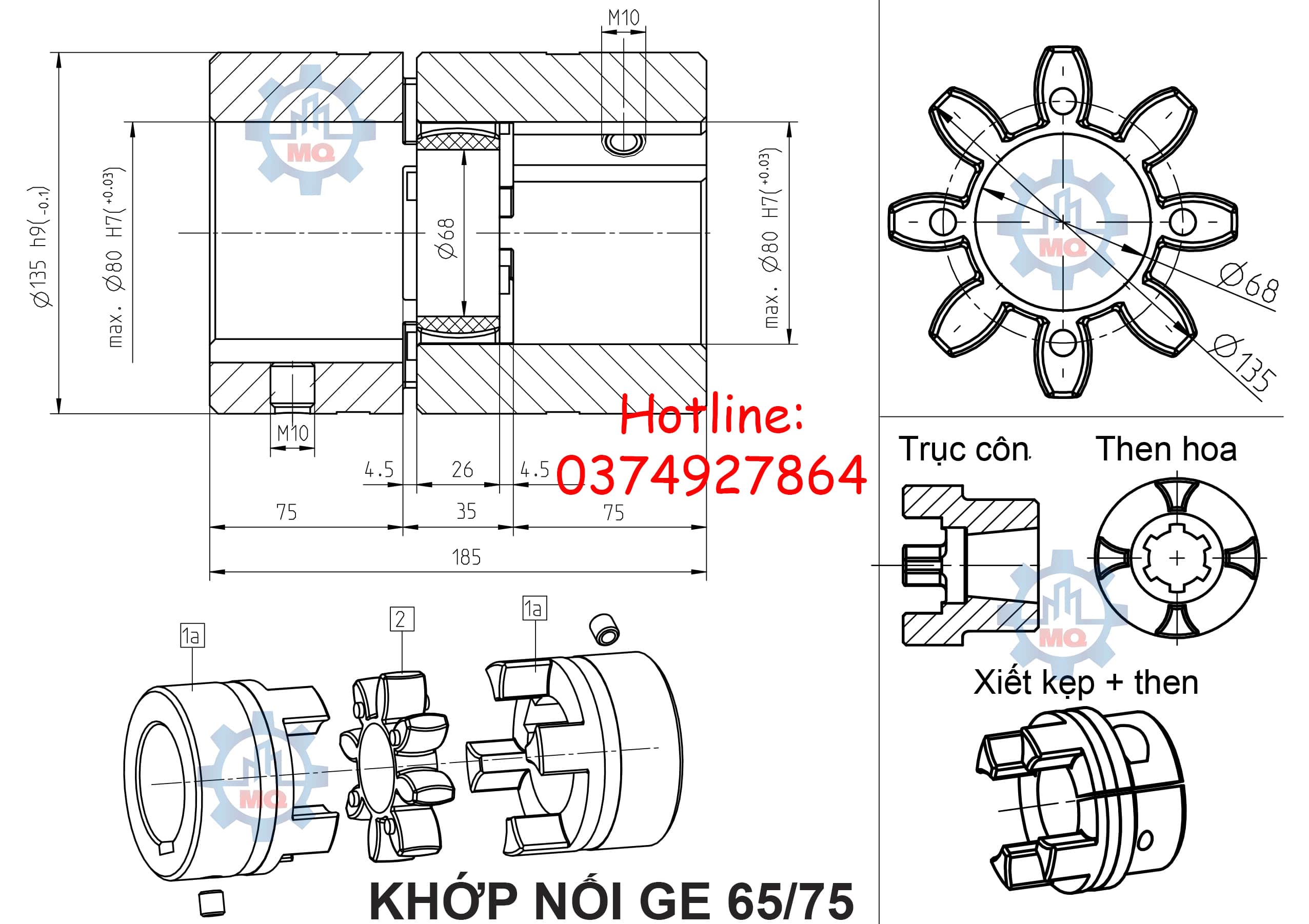 Khớp nối GE vật liệu thép giá tốt