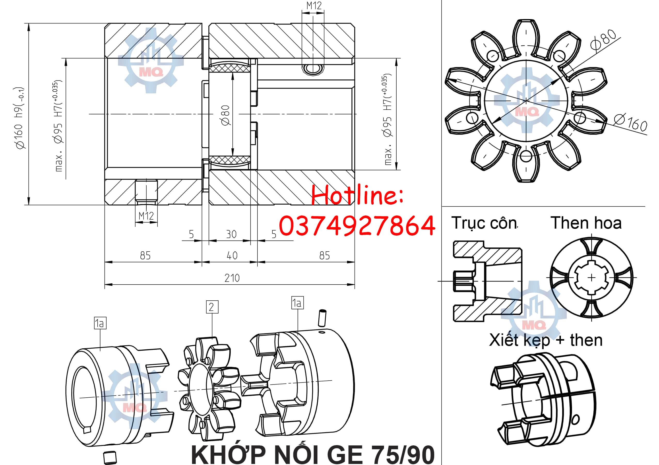 Khớp nối GE vật liệu thép giá tốt