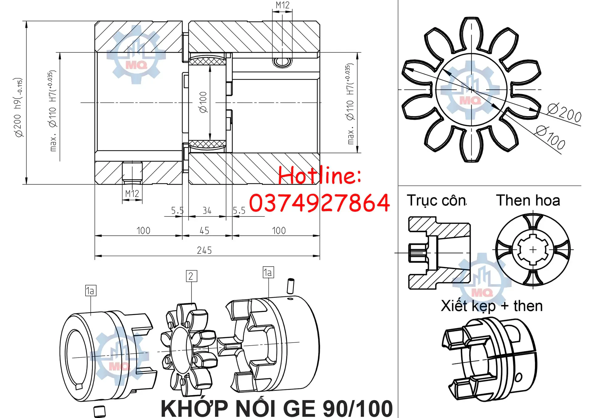 Khớp nối GE vật liệu thép giá tốt 16 Khớp nối GE vật liệu thép giá tốt